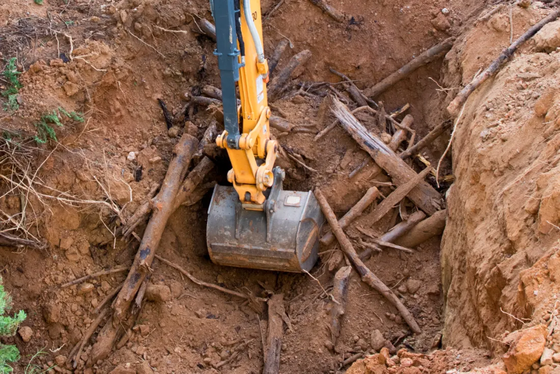 Excavation and dirt work on site